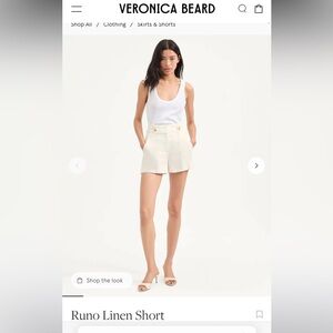 Women's Veronica Beard Runo linen Cream Shorts size 2 NWT $325
